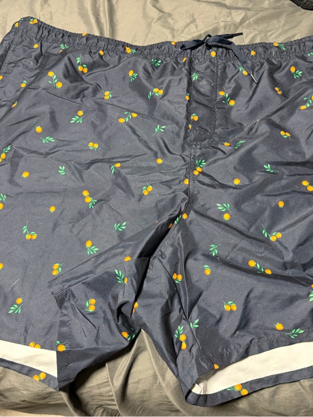 Men's Navy Orange Print Swim Shorts Old Navy 4XL